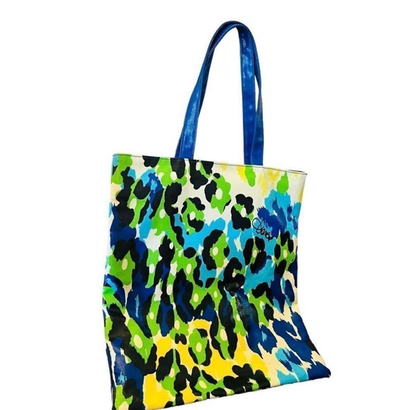 Diane Von Furstenberg Handbags - Diane Von Furstenberg DVF Waxed Canvas Multi Signed Beach Tote Shoulder Bag